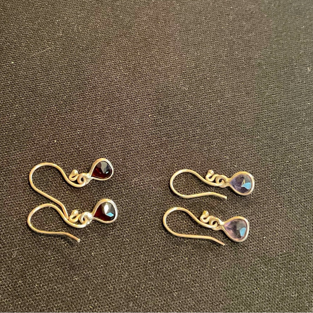 .925 Sterling Silver Two Pairs of Earrings